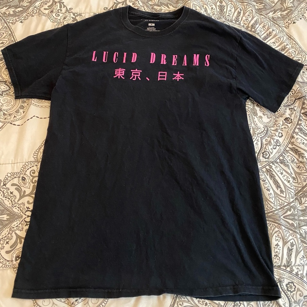 Pacsun Black Graphic Tee with Pink Accents “Lucid Dreams”